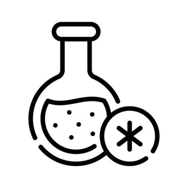 Laboratuar kimyasal şişesini gösteren doğrusal bir simge