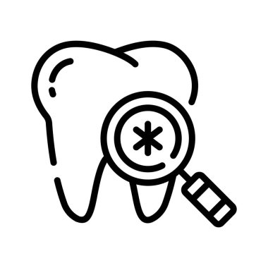 Diş kontrolünün bu satır biçimi simgesini büyüteçle kontrol et