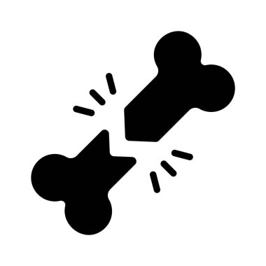 Kırık kemiğin kullanışlı simgesi. Kabartma biçiminde dizayn edilmiş.