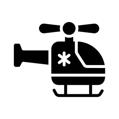 Tıbbi helikopter kurtarma ikonunun görsel çekiciliği.