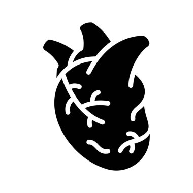 İnsan kalbi anatomisini gösteren görsel olarak çekici bir sembol