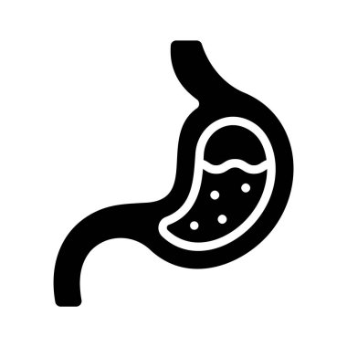 Mide sindirim konseptinin iyi tasarlanmış bir simgesi.