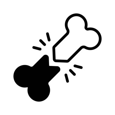 Kırık kemiğin kullanışlı simgesi. Kabartma biçiminde dizayn edilmiş.