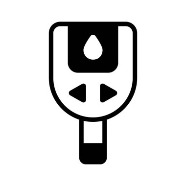 Glukometre aygıtını gösteren iyi hazırlanmış bir kabartma biçimi simgesi