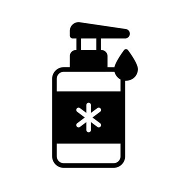 El dezenfektanı simgesi yaratıcı bir şekilde kabartma biçiminde tasarlanmıştır.