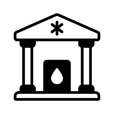 Kan bankası binasının sembol simgesini kullanmaya hazır