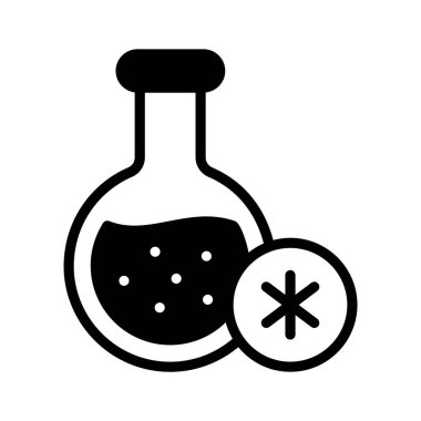 Laboratuvar kimyasalı şişesini gösteren bir sembol