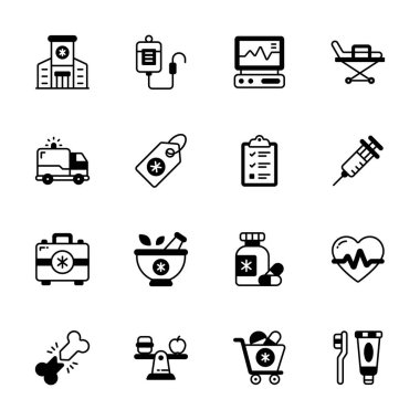 Tıbbi ve laboratuvar simgelerimizi test edin.