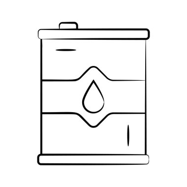 Yağ varilinin moda simgesi elle çizilmiş şekilde tasarlandı