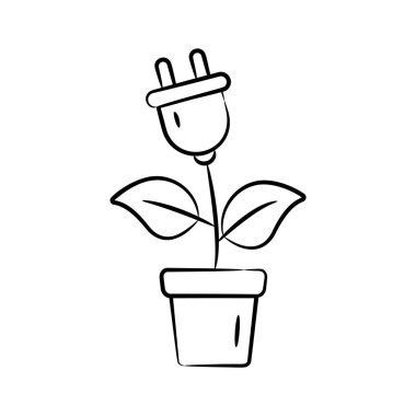 Eko enerji kavramının bu son el çizilmiş simgesini kontrol et