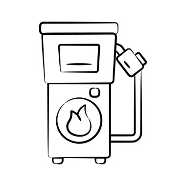 Benzin istasyonunun düzenlenebilir el çizimi simgesi