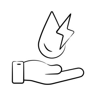 Su enerjisi kavramının modaya uygun çizim biçimi simgesi