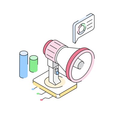 Ticari pazarlama kavramının birinci sınıf izometrik simgesi