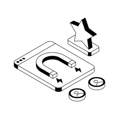 Çekici bir izometrik simge izleyici konseptini gösterir