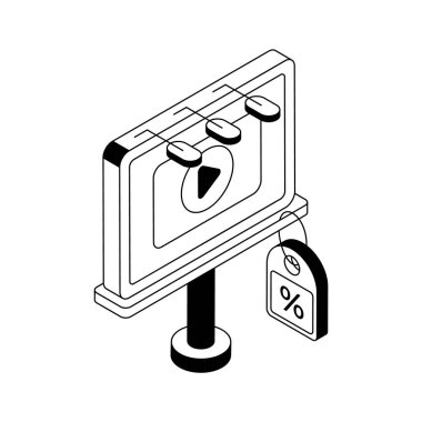 Reklam panosunun göz alıcı izometrik simgesi