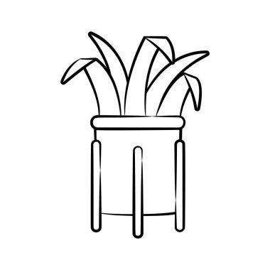 Mızrak bitkisi simgesi el çizimi stilinde yaratıcı bir şekilde tasarlandı