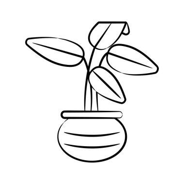 Ready to use hand drawn style icon of dumb cane leaves