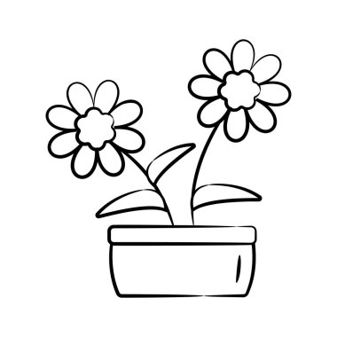 Kalanchoe bitki simgesi el çizimi stilinde yaratıcı bir şekilde tasarlandı