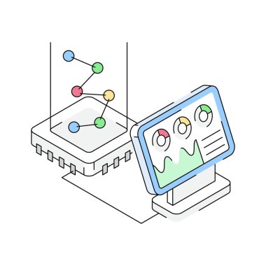 ai analiz sonuçlarını gösteren bir izometrik biçim simgesi