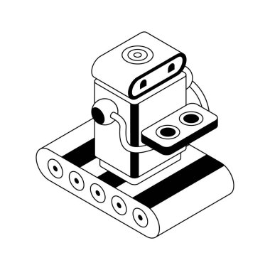 En son robot teknolojisini gösteren inanılmaz bir izometrik simge