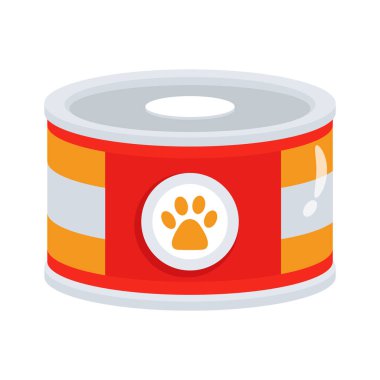 Evcil hayvan konservesi konservesi içeren 2 boyutlu bir ikon