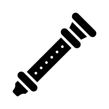 Folk flüt enstrümanının görsel olarak çekici simgesi