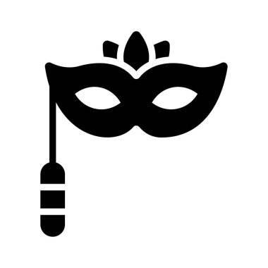 Bir maskeli balo maskesi gösteren modern kabartma biçimi simgesi