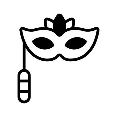 Bir maskeli balo maskesi gösteren modern kabartma biçimi simgesi