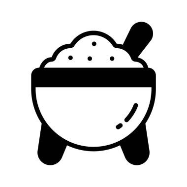 Taş molcajete kasesinin iyi hazırlanmış sembolü.