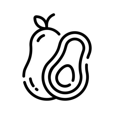 Taze avokado için bir taslak stili simgesi