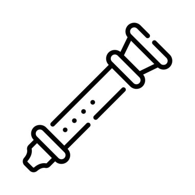 Folk flüt enstrümanının doğrusal simgesi görsel olarak bağlanıyor