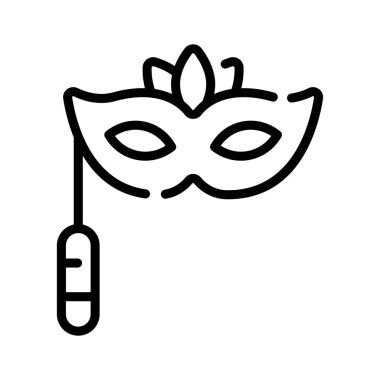 Maskeli balo maskesi gösteren modern taslak biçimi simgesi