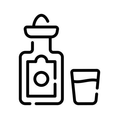 Geleneksel tekila şişesinin ana hatları.