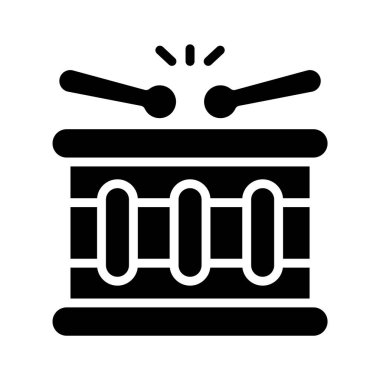 Geleneksel bir davulu çubuklarla gösteren bir sembol