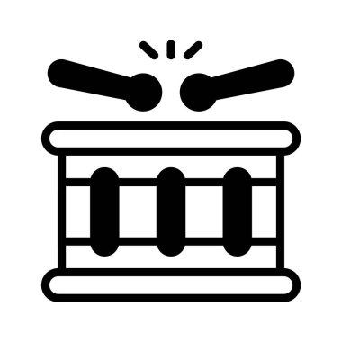 Geleneksel bir davulu çubuklarla gösteren bir sembol