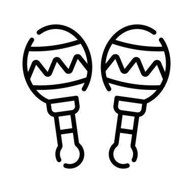 Kutlama için marakaların kişiselleştirilebilir bir taslak simgesi