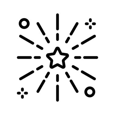 Havai fişek kutlamalarının iyi hazırlanmış bir taslak ikonu.