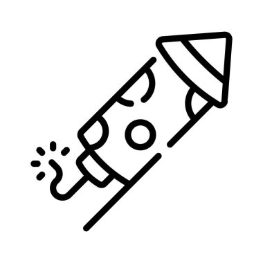 Havai fişeğin modaya uygun doğrusal simgesi, düzenlenmesi kolay