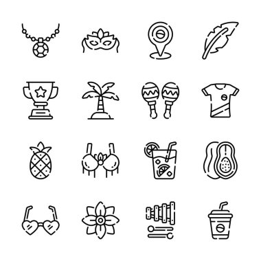 Brezilya kültürünün doğrusal simgelerini gösteren bu modern koleksiyonu alın