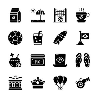 Brezilya gelenek simgelerinin kullanışlı koleksiyonuna bak