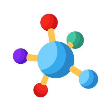 Molekülleri tasvir eden 2d tarzı simge düzenleme