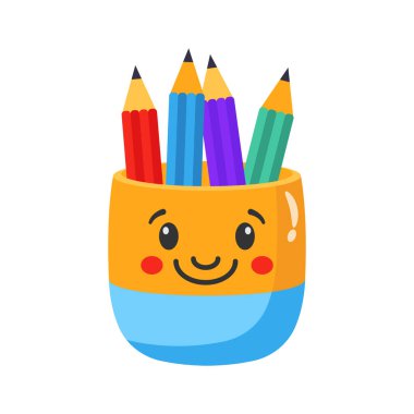 Kalem tutucuyu gösteren büyüleyici bir 2D biçim simgesi