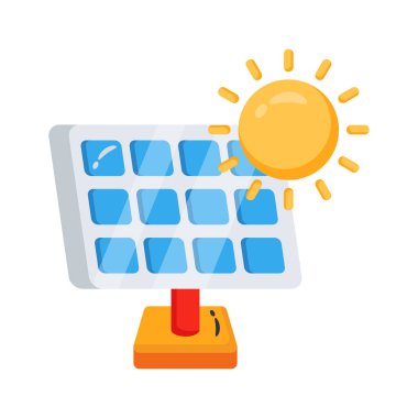 Güneş enerjisini temsil eden bu 2d simgesini tut