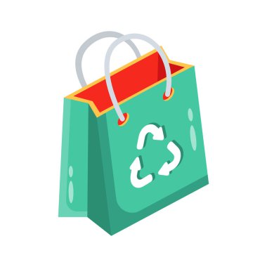 Geri dönüşüm çantasının 2 boyutlu simgesi burada.