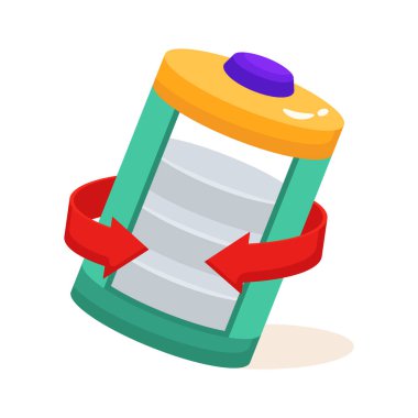 Güç hücresi teknolojisini temsil eden büyüleyici bir 2D simgesi