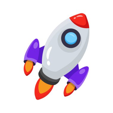 Uçan uzay aracının görsel olarak ilgisini çeken 2 boyutlu simgesi