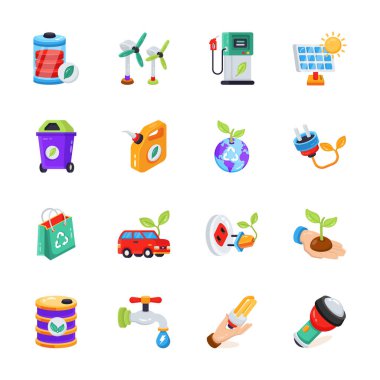 Modern çevre uygulamaları demeti 3 boyutlu simgeler, modern tasarım