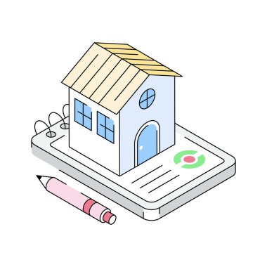 Bu izometrik mülkiyet sözleşmesi simgesine bir göz atın