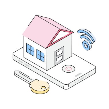 Özellik uygulamasının modern izometrik biçim simgesi