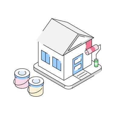 Ev yenilemenin bu izometrik simgesini al